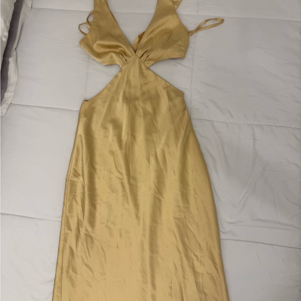 Beginning Boutique Gold Backless Dress